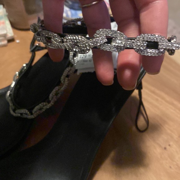 🆕(NWT) ZARA Rhinestone Chain Heels. Size US 11. ***SEE DESCRIPTION*** - Picture 8 of 10
